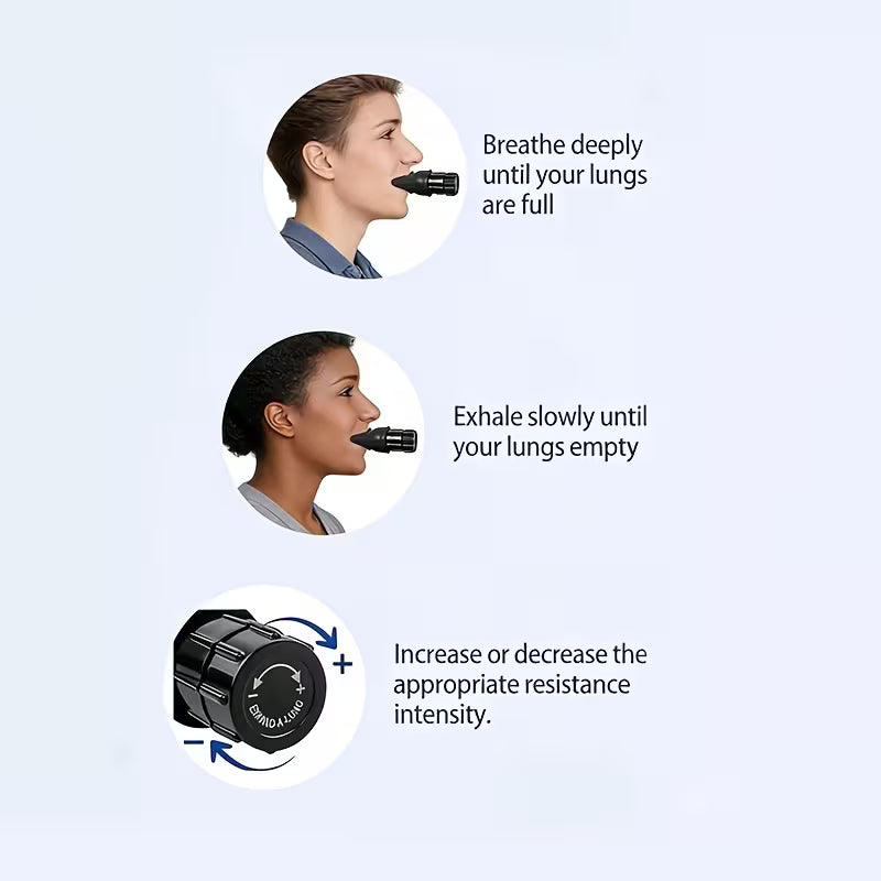 Portable Breathing Trainer – Adjustable Resistance Lung Exercise Device